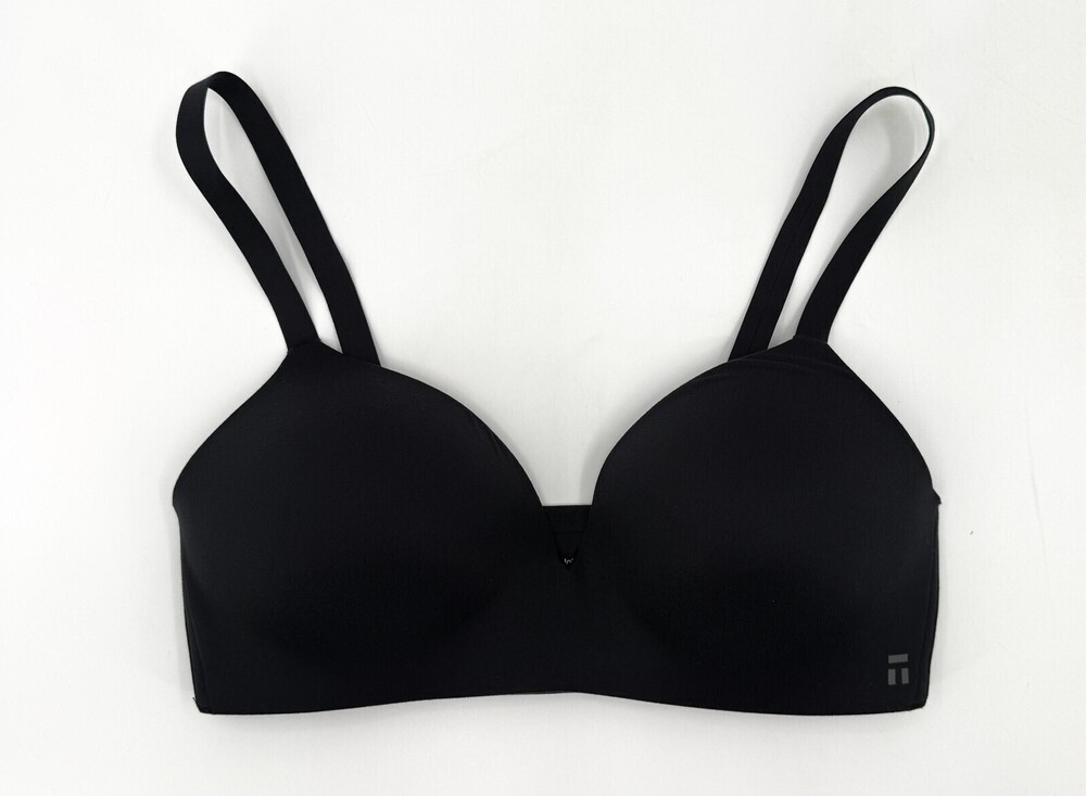 Tommy John Bra Womens 34D Black Second Skin Lightly Lined Wireless Adjustable